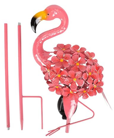 Outdoor Flamingo Lights - Flamingo Post , Pink Garden Decorations | Decorative Lights with Metal Poles Lawn Lighting, Phoenician Ornament