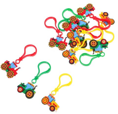 Milisten 12 Piezas Accesorios para Vehículos Agrícolas Llaveros De Tractor Miniatura Recuerdo De Fiesta De Granja Llaveros De Juguete De Granja para Premios Escolares
