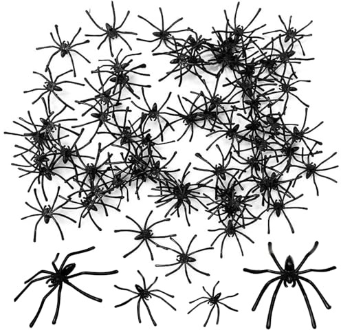 SYEYCW 180 Pezzi Ragno Finto, Realistico Ragno Spaventoso, Decorazioni per Halloween, Ragni Spaventosi, Nero Ragno di Plastica, per Casa Stregata Halloween Decorazioni per Feste a Tema Horror
