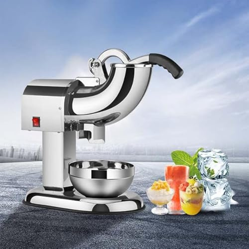 NVYAZJ Macchina Tritaghiaccio 100kg/h, Tritaghiaccio Elettrico 1420r/min, Acciaio Inox 2 Lame, Corpo Rialzato, Compatto per Casa, Negozio, Ristorante, Bar E Uso Commerciale