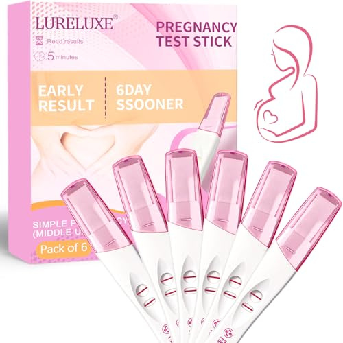 6 pièces Test de grossesse,Détection Précoce De La Grossesse,Pregnancy Test pour détection rapide,Détection précoce fiable et précis,EmballéS Individuellement Test, Détection Rapide en 3 Minutes