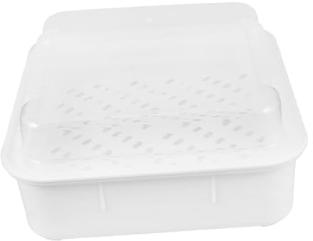 DIYEAH Vaporiera per Microonde Doppio in Plastica Sicura Contenitore Versatile per Cottura Vapore di Verdure Pesce e Carne Leggera e Riutilizzabile Facile da Pulire e Conservare