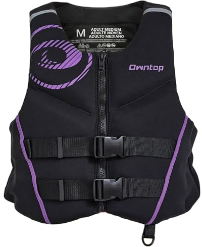 Owntop Schwimmweste für Erwachsene | Leichte Neopren-Auftriebsweste | Faltbare Schwimmhilfe mit Doppel-Sicherheitsgurten | Schwimmjacke für Bootssport, Kajakfahren, Angeln, Paddeln