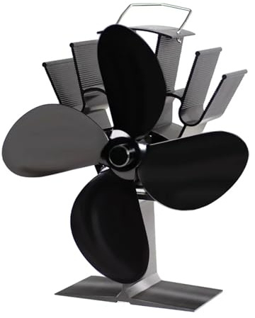 4 Blade Heat Powered Stove Fan Log Wood Burner Quiet Fireplace Winter Warm Home(Stove Fan)