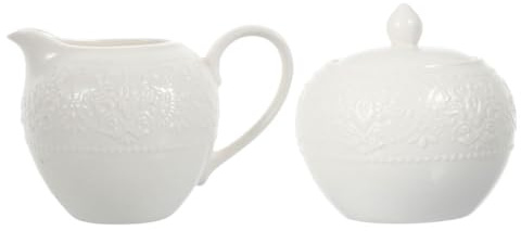 TOYANDONA Juego de Azucarero y Lechera de Cerámica 2 Piezas, Contenedor para Café y Azúcar Tapa, Herramienta para Café Doméstico y Restaurante, Fácil de Limpiar, Uso en Hogar y Oficina