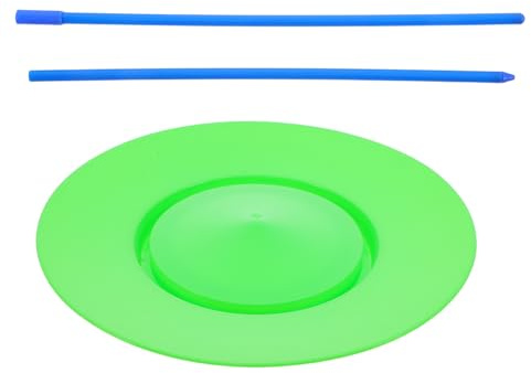CHICAMPERA Juego de Platos Giratorios de Circo de Plástico Verde para Malabarismo, Accesorios Fáciles de Aprender y Diseño Llamativo para Entrenamientos y Espectáculos Itinerantes