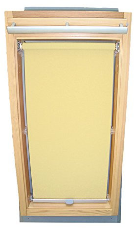 Easy-Shadow Dachfenster Abdunkelungsrollo Basis Rollo für Typ Roto WDF 617/627/647 H Größe 13/9 - in der Farbe hellgelb-creme