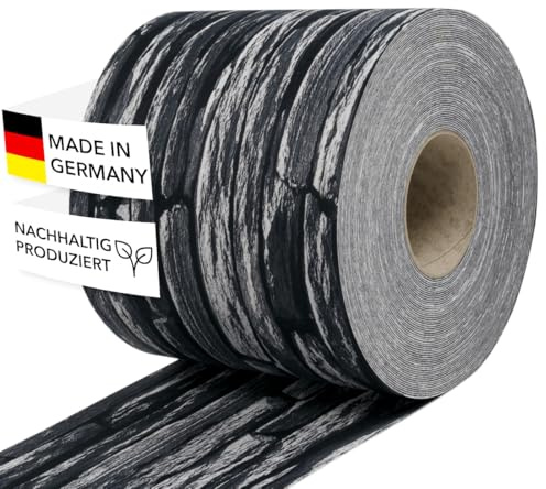 Zaundruck Sichtschutzstreifen Polyester - nachhaltiger Sichtschutz für Doppelstabmattenzaun - Motiv Windschutz 26 m x 19 cm - Sichtschutz-Rolle - Schiefer