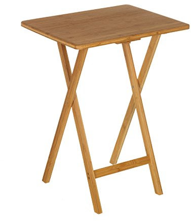 LOLAhome Mesita Auxiliar Plegable de bambú, marrón, Mesa nórdica Multiusos portatil para salón, Comedor, Cocina, habitación, balcón, terraza, 49,5x37,5x65,5cm
