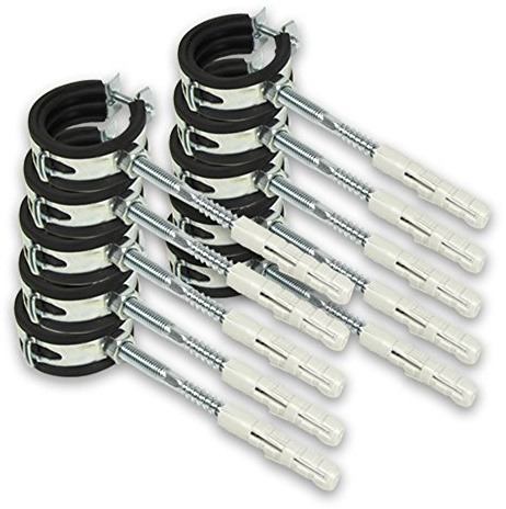 10 x Rohrschelle [12-16mm] + 10 x Dübel + 10 x Stockschraube