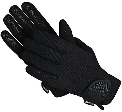 Mashfa Horse Riding Gloves Gents Ladies Children All types Cotton Dublin Track Fabric Shires Gloves Leather Equestrian 1 YEAR WARRANTY Gloves (Men, Large)