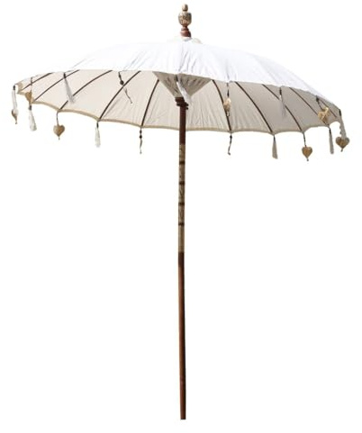 Oriental Galerie Bali Sonnenschirm Balinesischer Schirm Garten Baumwolle Sonnenschutz Handarbeit Retro Vintage Dekoschirm 2-teilig ca.180 cm