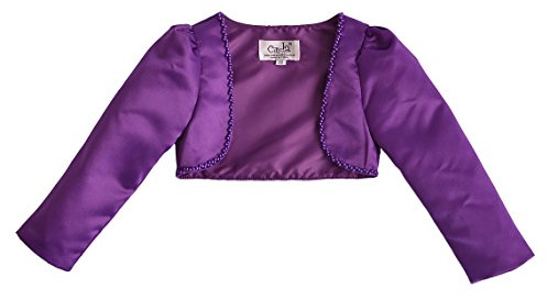 Cinda Ragazze Maniche Lunghe Bolero in Raso Viola 4-5 Anni