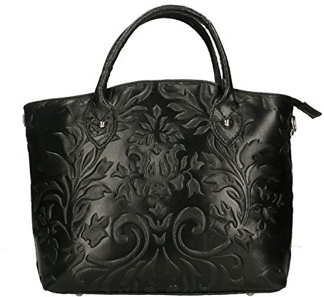 Chicca Borse Handbag Borsa a Mano da Donna in Vera Pelle Made in Italy - 35x28x11 Cm