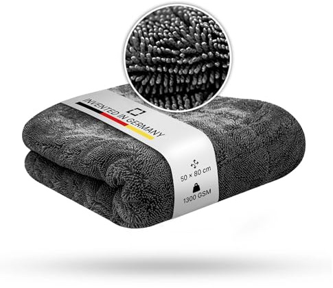 Liquid Elements Auto Trockentuch Black Hole XL 1300 GSM 50x80cm, fusselfrei | Mikrofasertuch zur Autopflege, extrem saugstark, oberflächenschonend