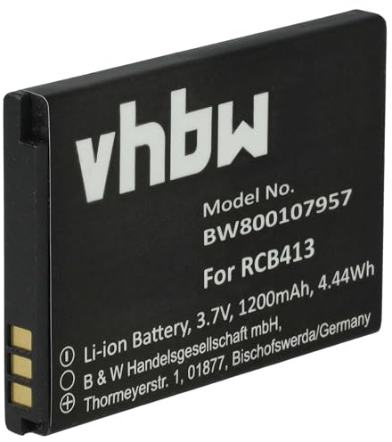 vhbw Akku Ersatz für Doro RCB01P01 | RCB413, RCBNTC01 für Handy Smartphone Telefon (1200 mAh, 3,7 V, Li-Ion)