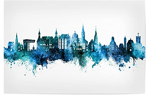 artboxONE Poster 90x60 cm Städte Aachen Germany Skyline Blue - Bild Aachen City Cityscape