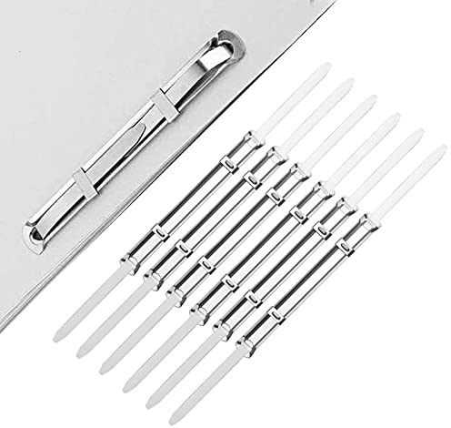 100 Stück Archivclip Metall Heftstreifen, Aktenbinder Heftstreifen | Aktenbinder Abheftmechaniken, Clip Archivbinder Archivclip, für Notizbücher, Tagebücher, Bücher mit Löchern(Silber)