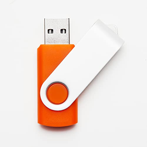 100 Stück Orange 8GB USB-Sticks USB 2.0 Swivel Design Flash Drive für die Datenspeicherung Großhandel Bulk (Orange, 8GB)