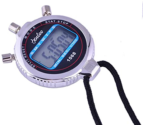 Sport-Stoppuhr, wasserdichte digitale Hand-Stoppuhr mit Uhr, Kalenderalarm, Trainingsgerät für Trainingstrainer, Schiedsrichter