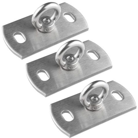 3er-Set Sonnensegel Wandhalterung aus V2A Edelstahl (ohne Verankerung) | V2A Wandhalter Ankerplatten – Made in Germany: ohne Befestigungsmaterial – ideal für vorhandene/eigene Verankerungen
