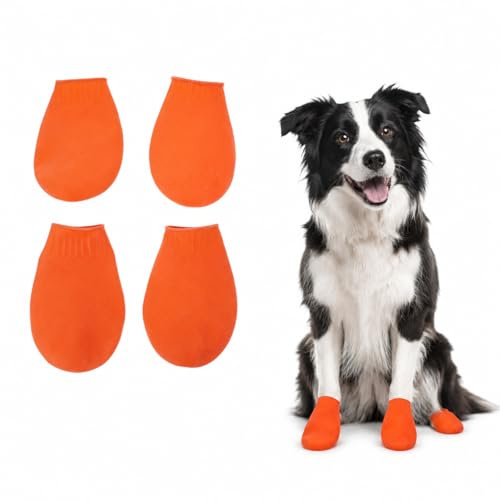 Supvox wasserdichte Haustierschuhe Größe M – 4Er Set rutschfeste Hundeschuhe Für Outdoor Pfotenschutz Gegen Nässe Und Raues Gelände Flexible Und Bequeme Hundestiefel Für Spaziergänge