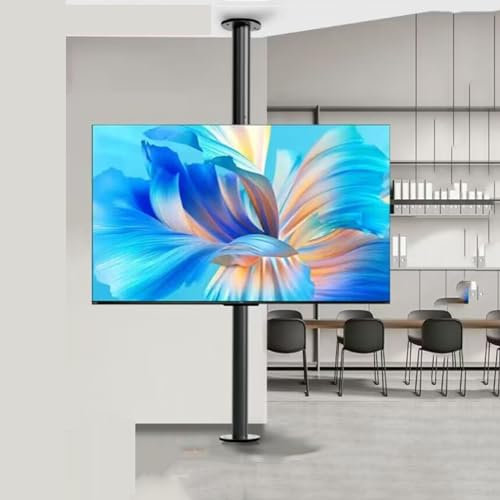 Verstellbare, neig- und schwenkbare TV-Deckenhalterung – LCD TV 360 Grad drehbarer Rahmen Bodenständer Trennwand drehbares Rack drehbarer TV-Schrank, passend für 32–75 Zoll LED Bildschirme(60-85cm)