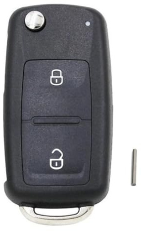 2 Tasten Flip Autoschlüssel Fernbedienungsgehäuse für VW Volkswagen Transporter T5 T6 Polo Golf Mk6 mit ungeschliffenem Schlüsselbart (ohne Transponder und Batterie)