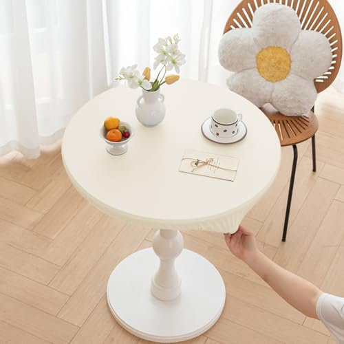 Elastische Tischdecke Rund Abwaschbar Spanntischdecke Gartentischdecke Outdoor Round Tischdecke Mit Gummizug FüR Esszimmer Soft-Touch Fitted Table Cloth KüChe Picknick (160 cm,Farbe 1)