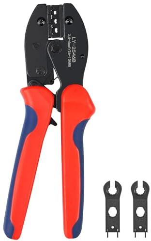 lcyen Solar Crimpzange, Solarstecker Crimpzange für 2.5/4.0/6.0mm² (AWG26-10) Aderendhülsen Zange, kabelzange krimpzange, Crimpzangen für isolierte end unisolierte Verbinder mit Ergonomischem Griff