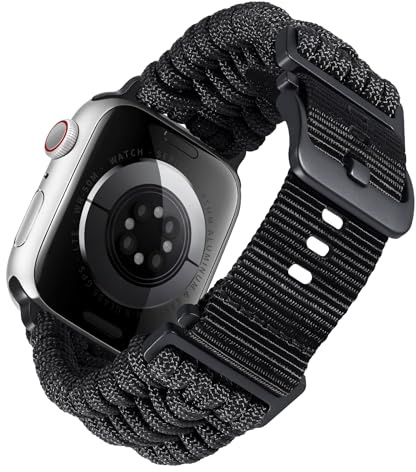 BINLUN Kompatibel mit Apple Watch Armband 49mm 46mm 45mm 44mm 42mm Geflochten Paracord Nylon Ersatzarmband Passt für iWatch Armbänder Series Ultra3/Ultra2/Ultra/11/10/9/8/7/SE3/SE2/SE/6/5/4/3/2/1