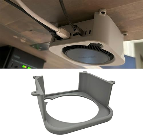 Hesupy Under Desk Mount Stand for Mac Mini M4/M4 Pro 2024, Space Saving Storage Bracket Case Protector Holder with Screws, Secure or Hide Your Mini M4 Desktop Computer Under Desk (Standard)