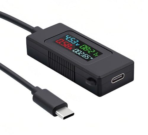 Adattatore NFHK Tipo-C Tensione Corrente Potenza Capacità, Tempo di lavoro Amperometro Voltmetro Cavo USB Caricabatterie Rilevatore Tester USB-C 4-30V 0-6.5A Multimetro digitale
