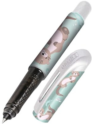 Online College Otter Tintenroller mit Patrone I Ergonomischer Rollerball für Rechts- & Linkshänder mit Tier-Design I Tintenroller Kinder & Erwachsene I inkl. Kombipatrone I Made in Germany