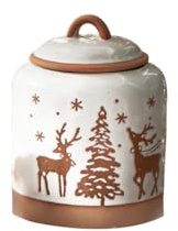 Brandani 80056 Barattolo Renna in Stoneware - Ø 15,5 cm x 22h cm, Collezione Pandizenzero