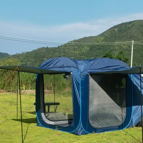 Heckzelt Auto 5-8 Personen, Auto SUV Heckklappenzelt, Freistehendes Autozelt, Universal Wasserdicht Sonnenschutz Heckzelt, SUV Zelt Camping Vorzelt für SUV, Auto (Dark Blue, 200x200x200cm)