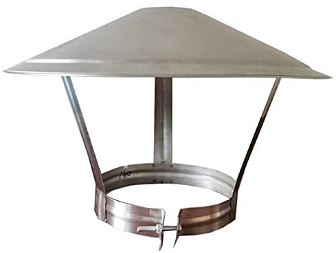 Generisch Edelstahl-Kaminkappe Regenschutz Universalhaube für Rauchrohr Schornstein Ofenrohr Kamin Regenhut Hoop 75mm Durchmesser 300mm Höhe