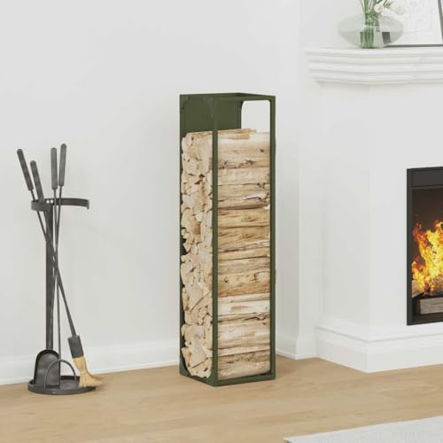 Juroupi Firewood Rack Olive Green 25x25x100 cm Cold-rolled steel