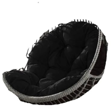 DSFDFDG Schaukel Hängende Schaukel Korb Sitzkissen Verdickte Balkon Ei Hängematte Schaukelstuhl Sitzpolster for Haus Terrasse Garten Wohnzimmer(Black)