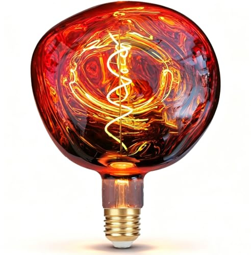 Vanpus Übergroße Riesen LED-Lampe,6W,Warmweiß, Roségold E27,G20T | 2700K，Dimmbar, Große Edison-Birne, Flackerfrei，CRI 90