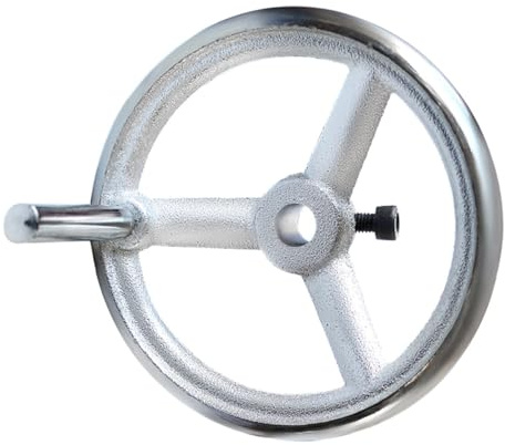 VSPLJQRXY Volant De Tour Ø76-190mm Volant Fraiseuse avec Poignée Amovible Volant Rond en Fonte Chroméepour Machines À Tourer Fraiser Meuler(118x12mm)