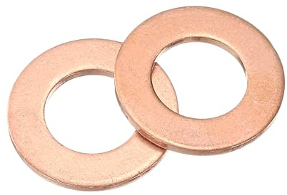 QUARKZMAN Arandela Plana, 16 Pcs Anillos Planos de Cobre M12, 22mm OD, 1.5mm de Espesor Kit de Surtido de Sellos de Anillo, Junta de Sellado Metálica para Tornillos, Pernos y Tuercas