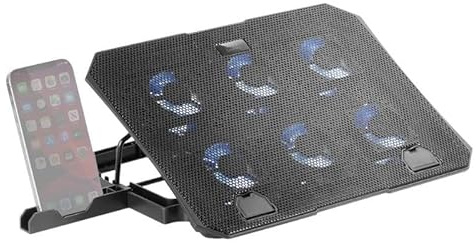 Base de refrigeración portátil con Ventiladores Ajustables, diseño ergonómico y Soporte Antideslizante, Ideal para Gaming y prolongar la Vida del Laptop.
