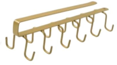 Fenteer Crochets pour Tasses sous L'armoire, étagère de Rangement avec Porte-Tasses, Or