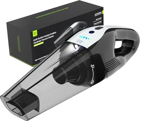 Minthouz Handheld Vacuum Cleaner, 12.6V Car Vacuum Cleaner Cordless with Powerful Suction, Portable Rechargeable Mini Hand Held Car Hoover, Long Runtime, Fast Cahrge, Large Capacity, Black