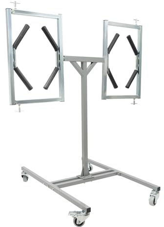 OMGGYER Supporto per verniciatura dei cerchioni in acciaio con supporti e ruote girevoli, supporto per verniciatura a rotelle, per parafanghi, porte e spoiler, portata 60 kg