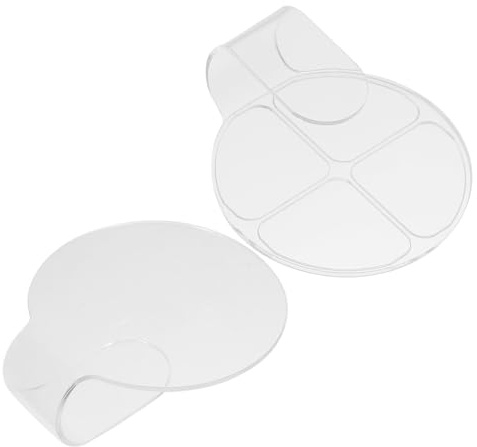 Hemobllo 2 pezzi Piatti per Acrilico Trasparente Palette Misti per Fondotinta e Design Mano Ergonomico Facile per Nail Art e Cosmetici Strumento per e Make