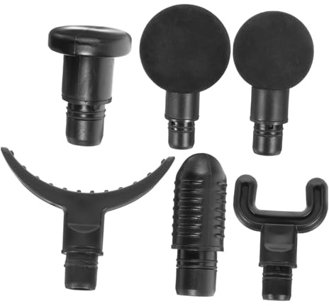 Massageaufsatz für Sportmassagegerät aus Abs Schwarz | Adapter für Tragbares Gerät, Kompakte Form für Fitnesspersonal und Gewichtheber, 6 Stück