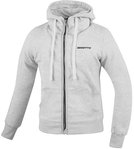 Bogotto R-Ace Damen Motorrad Zip Hoodie, grau, S