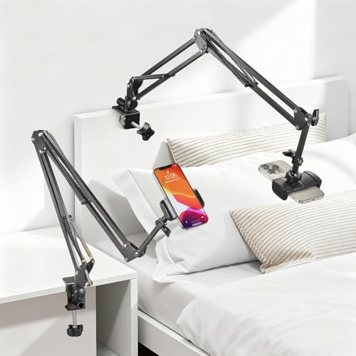Pmueuff Porta Telefono Letto, Porta Cellulare Supporto per Telefono con Braccio Articolato Flessibile Supporto Cellulare Letto per iPhone, Samsung, Huawei, Google Smartphone da 4 a 7 Pollici